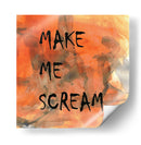 Fondo 2 Hazme gritar Todo en mayúsculas Naranja Negro - Lori Ann Folz | Cuadro decorativo de Canvas Lab