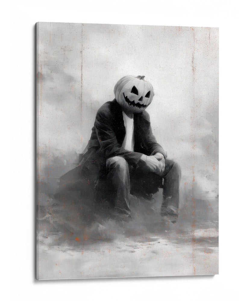 Escena de Halloween de un hombre con calabaza II - Justyna Jaszke | Cuadro decorativo de Canvas Lab