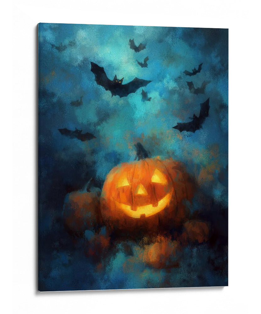 Escena de Halloween con calabaza y linterna III - Justyna Jaszke | Cuadro decorativo de Canvas Lab