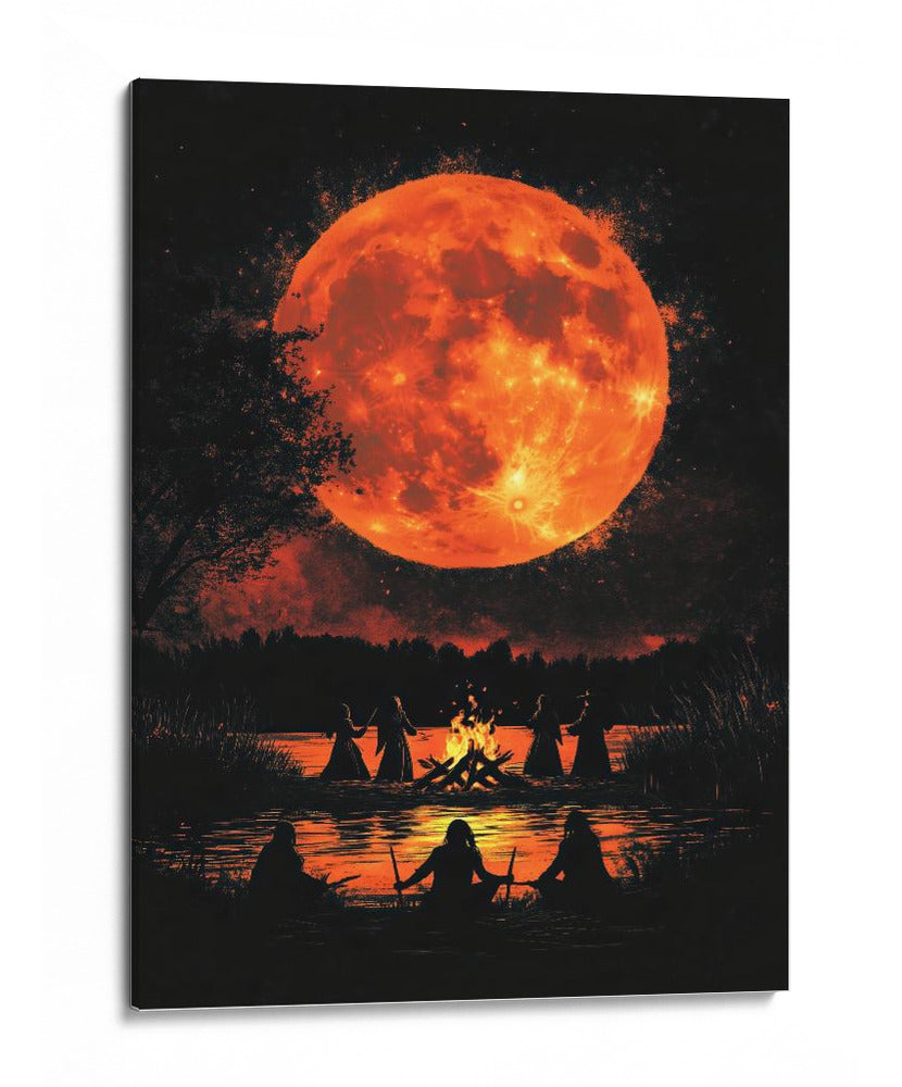 Escena de Halloween de brujas bailando IV - Justyna Jaszke | Cuadro decorativo de Canvas Lab