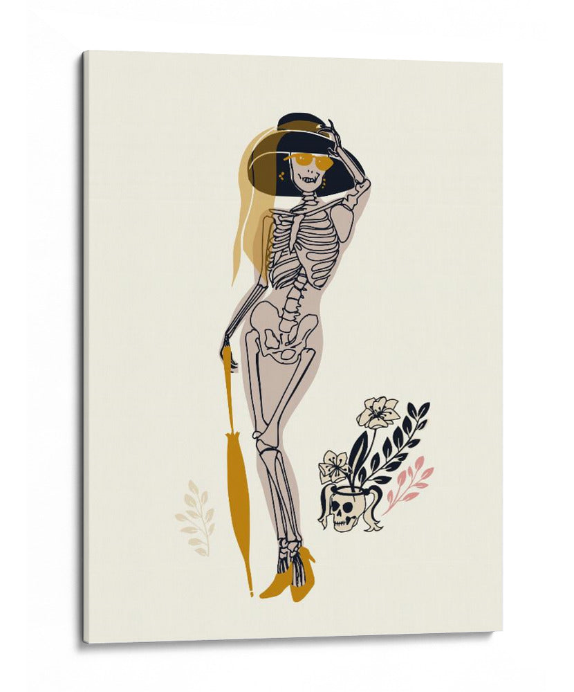Ilustración n.° 2 de una fashionista gótica en blanco roto - Annick | Cuadro decorativo de Canvas Lab