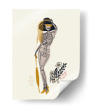 Ilustración n.° 2 de una fashionista gótica en blanco roto - Annick | Cuadro decorativo de Canvas Lab