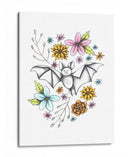 Murciélago en medio de flores - Cecilia Battaini | Cuadro decorativo de Canvas Lab