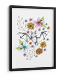 Murciélago en medio de flores - Cecilia Battaini | Cuadro decorativo de Canvas Lab