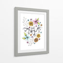 Murciélago en medio de flores - Cecilia Battaini | Cuadro decorativo de Canvas Lab
