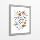 Murciélago en medio de flores - Cecilia Battaini | Cuadro decorativo de Canvas Lab