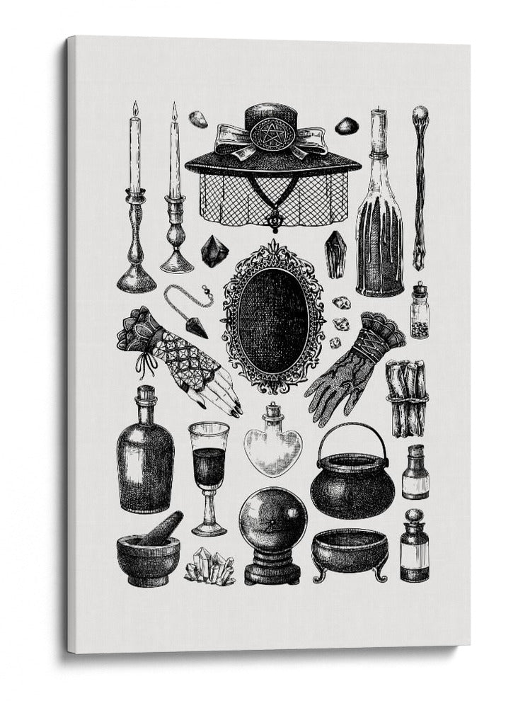 Gráficos retro de brujas - Yevheniia Lytvynovych | Cuadro decorativo de Canvas Lab