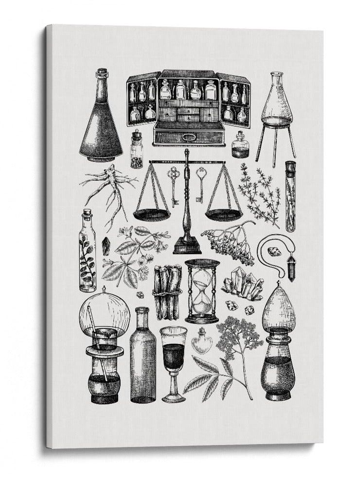 Ingredientes de boticario antiguo y hierbas medicinales - Yevheniia Lytvynovych | Cuadro decorativo de Canvas Lab