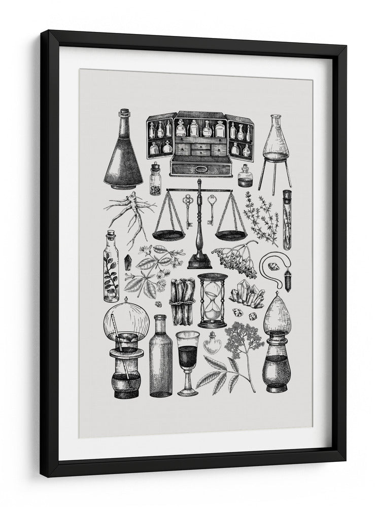 Ingredientes de boticario antiguo y hierbas medicinales - Yevheniia Lytvynovych | Cuadro decorativo de Canvas Lab