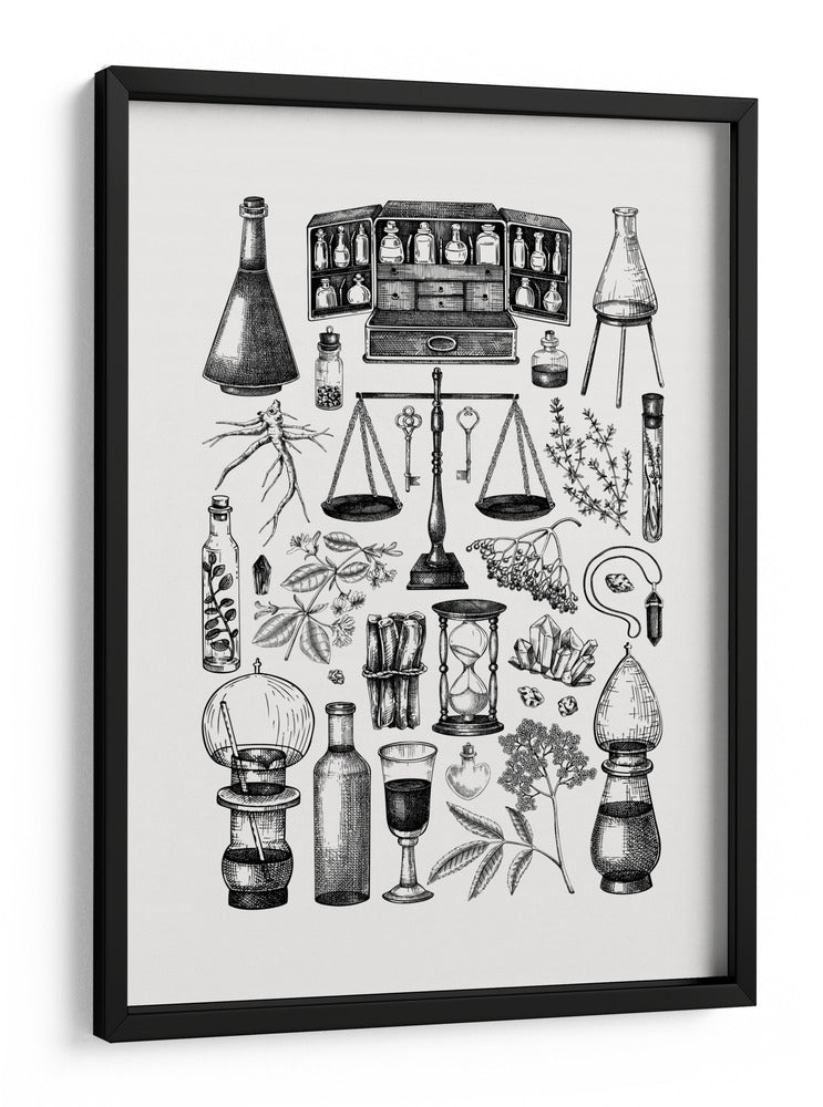 Ingredientes de boticario antiguo y hierbas medicinales - Yevheniia Lytvynovych | Cuadro decorativo de Canvas Lab