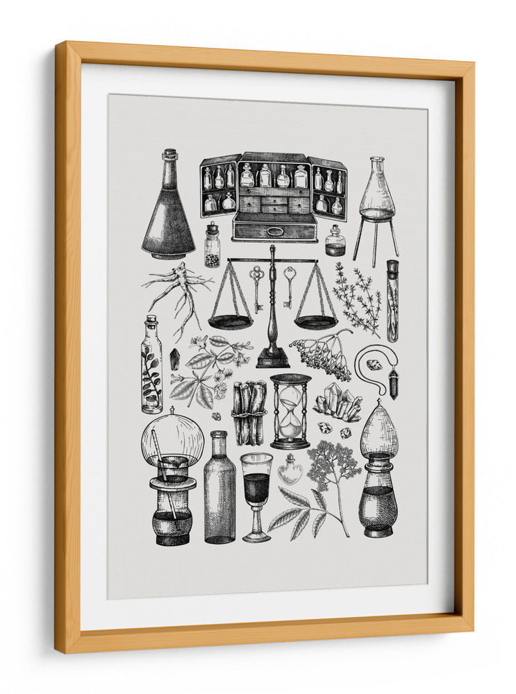 Ingredientes de boticario antiguo y hierbas medicinales - Yevheniia Lytvynovych | Cuadro decorativo de Canvas Lab