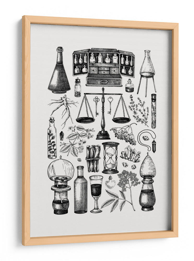Ingredientes de boticario antiguo y hierbas medicinales - Yevheniia Lytvynovych | Cuadro decorativo de Canvas Lab