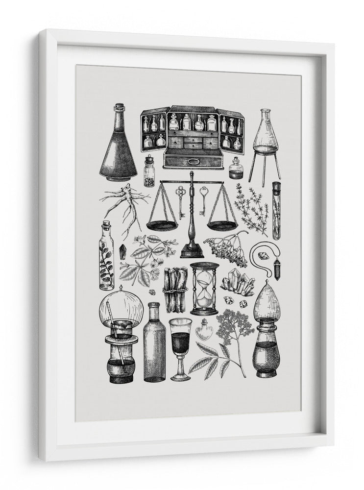 Ingredientes de boticario antiguo y hierbas medicinales - Yevheniia Lytvynovych | Cuadro decorativo de Canvas Lab