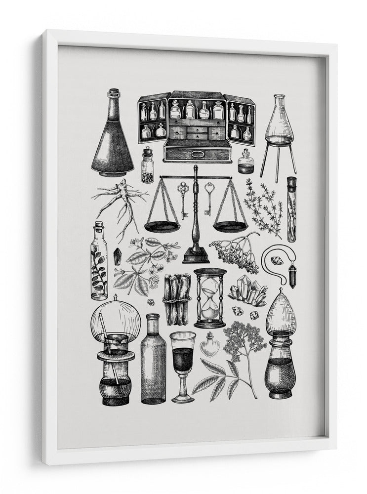 Ingredientes de boticario antiguo y hierbas medicinales - Yevheniia Lytvynovych | Cuadro decorativo de Canvas Lab