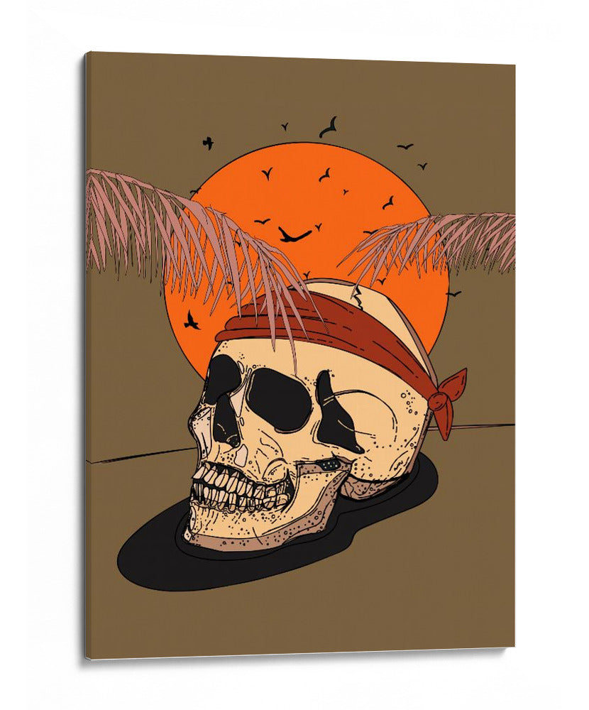 Calavera con pañuelo rojo - Nicholas | Cuadro decorativo de Canvas Lab