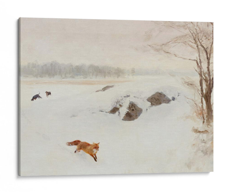 Bruno Liljefors - Cazador en un puesto en el paisaje invernal 1893 - Jolly and Dash | Cuadro decorativo de Canvas Lab