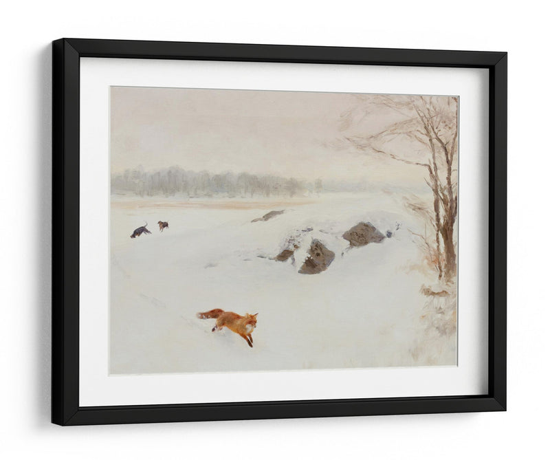 Bruno Liljefors - Cazador en un puesto en el paisaje invernal 1893 - Jolly and Dash | Cuadro decorativo de Canvas Lab