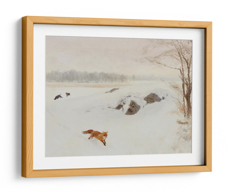 Bruno Liljefors - Cazador en un puesto en el paisaje invernal 1893 - Jolly and Dash | Cuadro decorativo de Canvas Lab