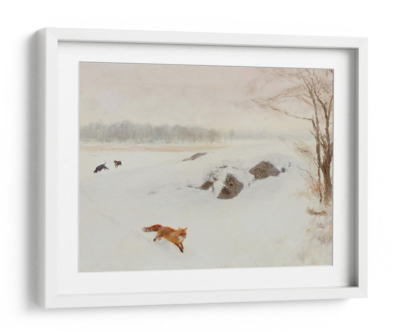 Bruno Liljefors - Cazador en un puesto en el paisaje invernal 1893 - Jolly and Dash | Cuadro decorativo de Canvas Lab