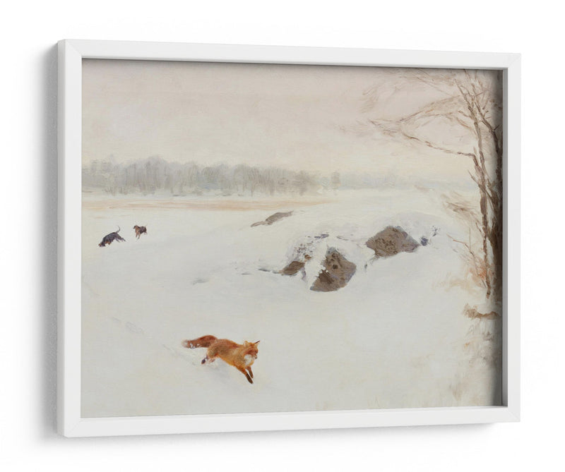 Bruno Liljefors - Cazador en un puesto en el paisaje invernal 1893 - Jolly and Dash | Cuadro decorativo de Canvas Lab