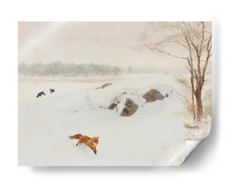 Bruno Liljefors - Cazador en un puesto en el paisaje invernal 1893 - Jolly and Dash | Cuadro decorativo de Canvas Lab