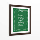 Cálidos deseos y besos festivos - Blanco sobre verde - Jolly and Dash | Cuadro decorativo de Canvas Lab