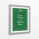 Cálidos deseos y besos festivos - Blanco sobre verde - Jolly and Dash | Cuadro decorativo de Canvas Lab