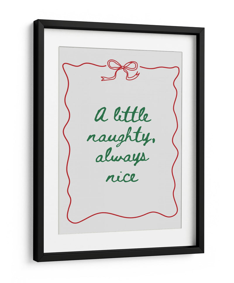 Travieso o Amable - Texto Verde Borde Rojo - Jolly and Dash | Cuadro decorativo de Canvas Lab