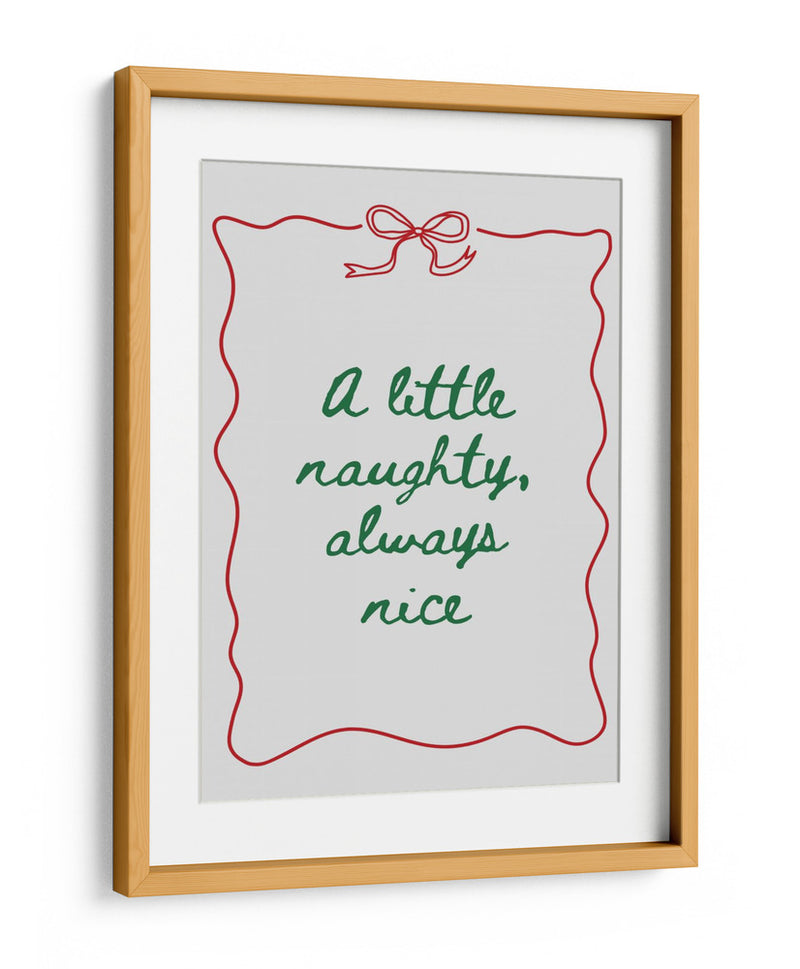 Travieso o Amable - Texto Verde Borde Rojo - Jolly and Dash | Cuadro decorativo de Canvas Lab