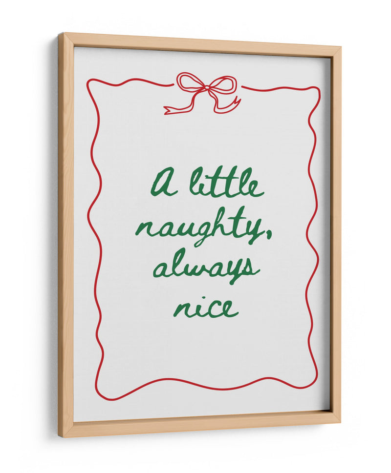 Travieso o Amable - Texto Verde Borde Rojo - Jolly and Dash | Cuadro decorativo de Canvas Lab