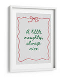 Travieso o Amable - Texto Verde Borde Rojo - Jolly and Dash | Cuadro decorativo de Canvas Lab