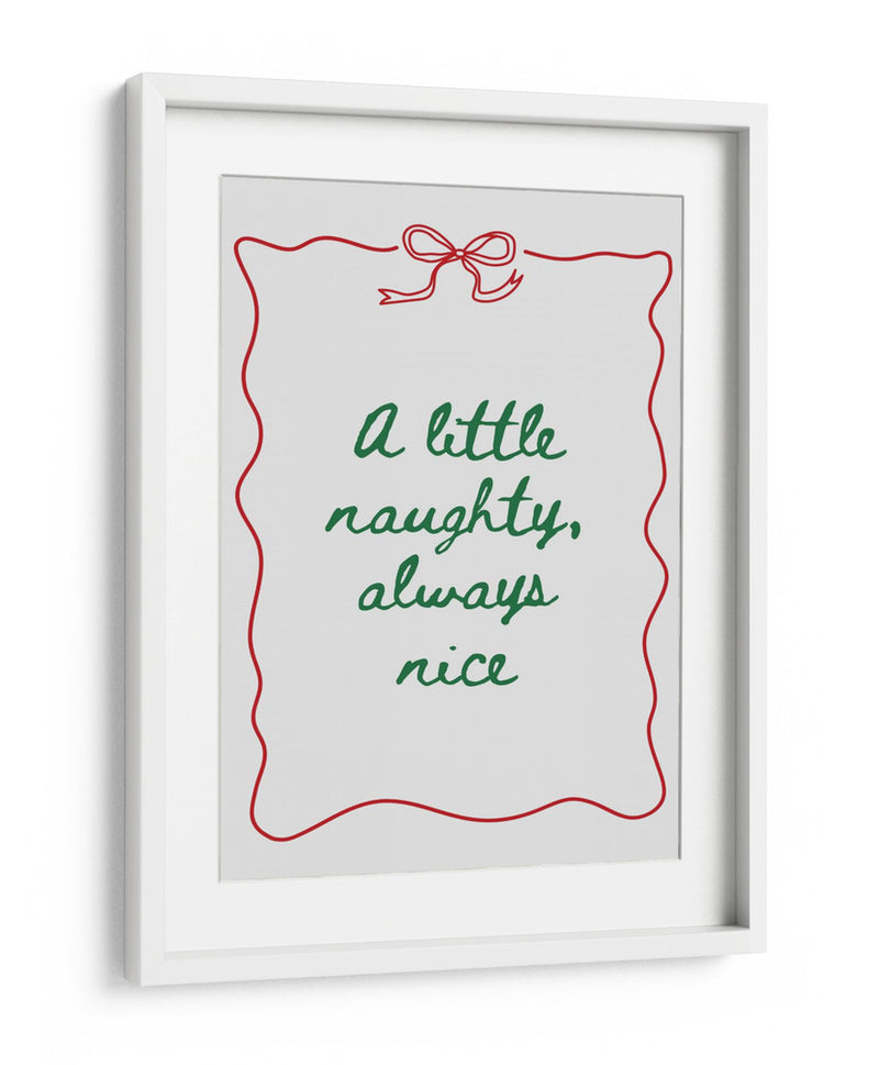 Travieso o Amable - Texto Verde Borde Rojo - Jolly and Dash | Cuadro decorativo de Canvas Lab