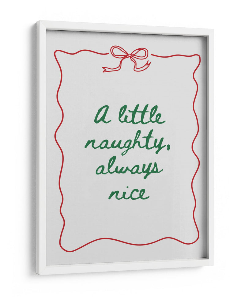 Travieso o Amable - Texto Verde Borde Rojo - Jolly and Dash | Cuadro decorativo de Canvas Lab