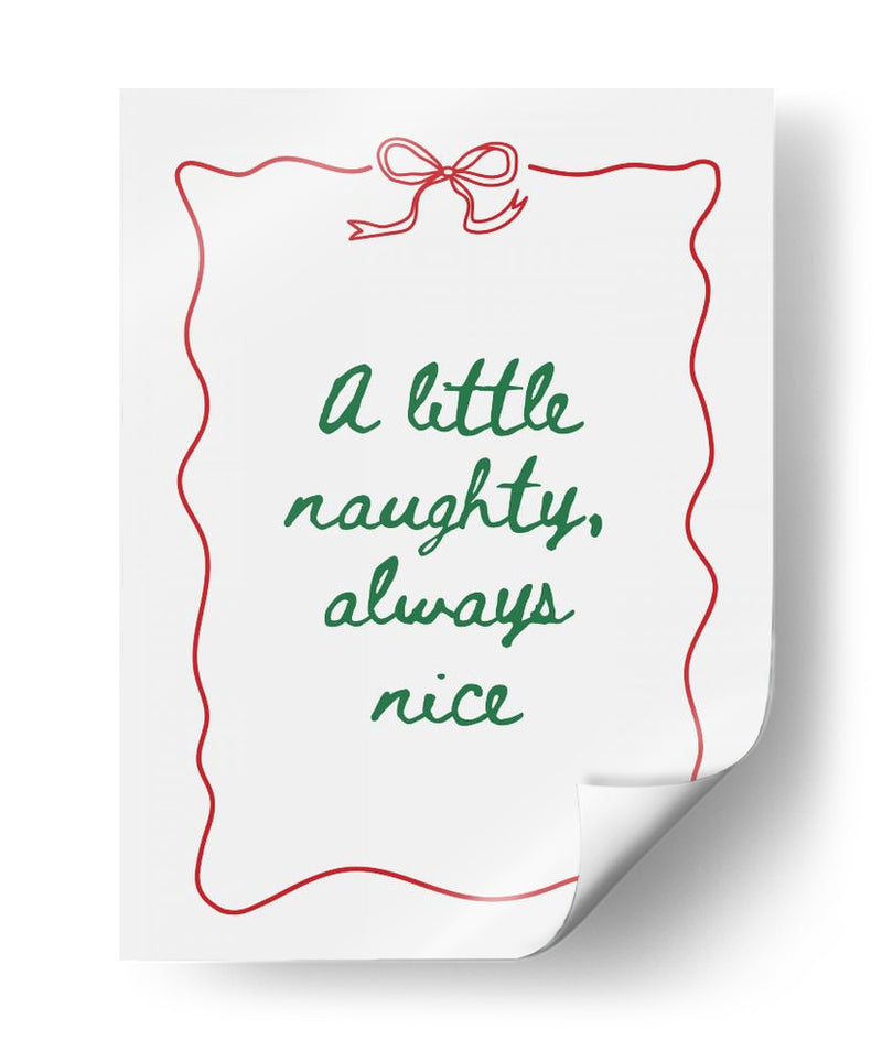 Travieso o Amable - Texto Verde Borde Rojo - Jolly and Dash | Cuadro decorativo de Canvas Lab