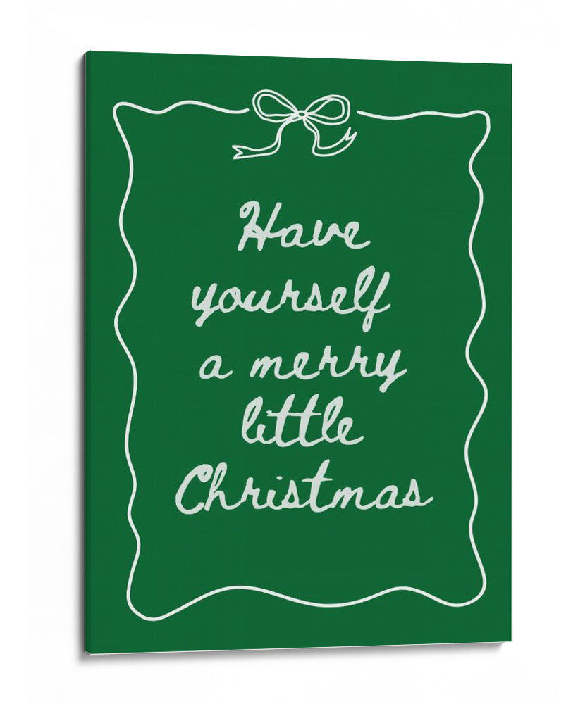 Que tengas una feliz Navidad - Blanco sobre verde - Jolly and Dash | Cuadro decorativo de Canvas Lab