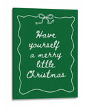 Que tengas una feliz Navidad - Blanco sobre verde - Jolly and Dash | Cuadro decorativo de Canvas Lab