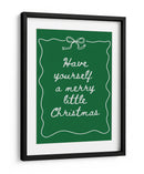 Que tengas una feliz Navidad - Blanco sobre verde - Jolly and Dash | Cuadro decorativo de Canvas Lab