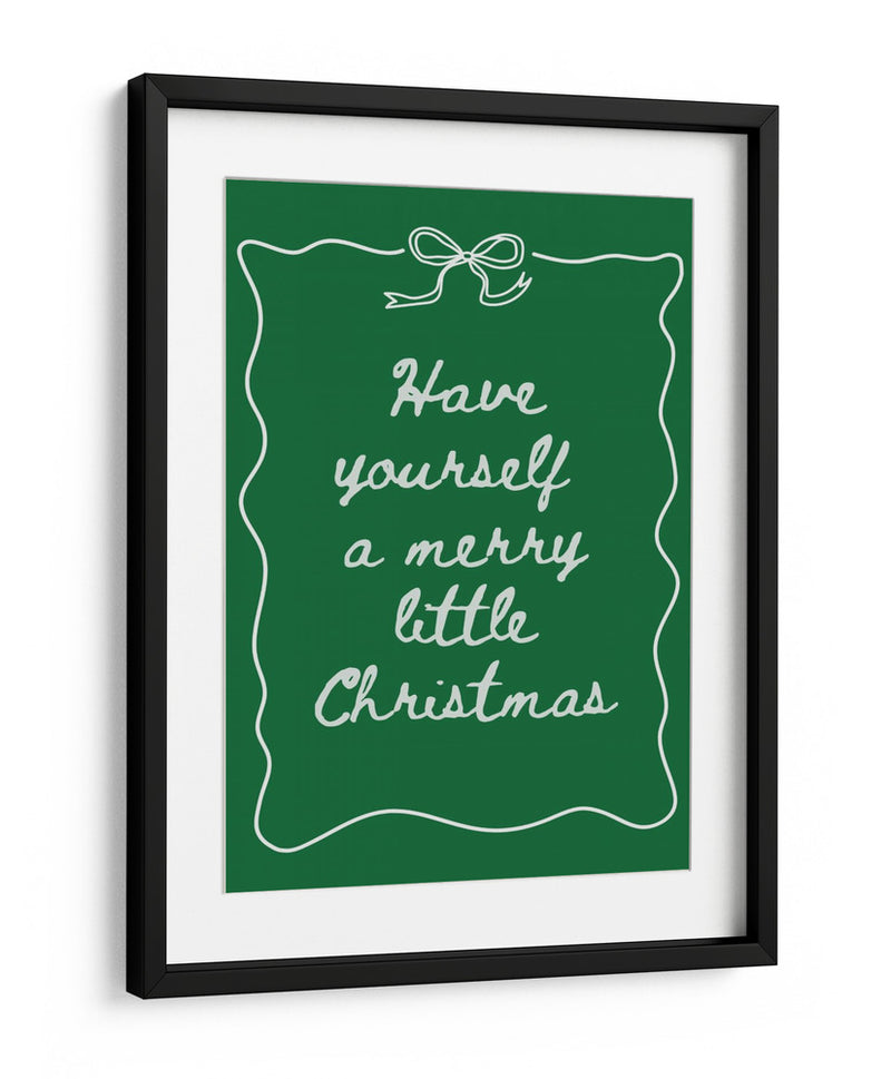 Que tengas una feliz Navidad - Blanco sobre verde - Jolly and Dash | Cuadro decorativo de Canvas Lab