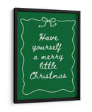 Que tengas una feliz Navidad - Blanco sobre verde - Jolly and Dash | Cuadro decorativo de Canvas Lab