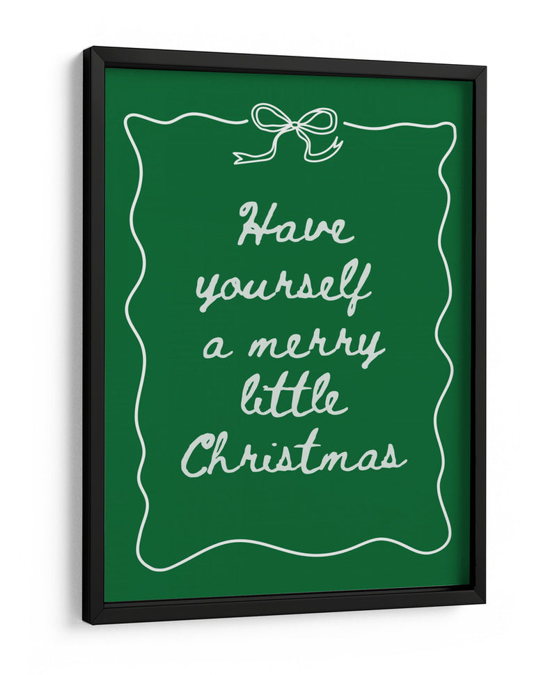 Que tengas una feliz Navidad - Blanco sobre verde - Jolly and Dash | Cuadro decorativo de Canvas Lab