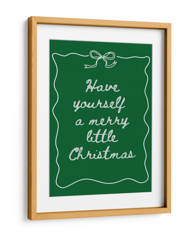 Que tengas una feliz Navidad - Blanco sobre verde - Jolly and Dash | Cuadro decorativo de Canvas Lab