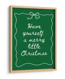 Que tengas una feliz Navidad - Blanco sobre verde - Jolly and Dash | Cuadro decorativo de Canvas Lab