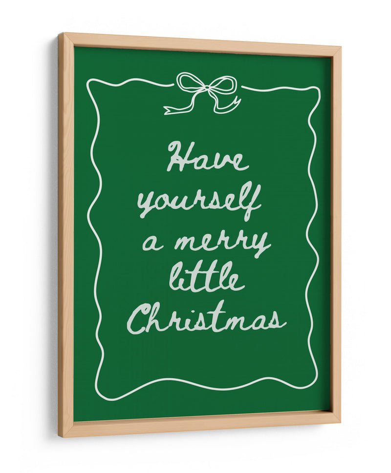 Que tengas una feliz Navidad - Blanco sobre verde - Jolly and Dash | Cuadro decorativo de Canvas Lab