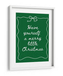 Que tengas una feliz Navidad - Blanco sobre verde - Jolly and Dash | Cuadro decorativo de Canvas Lab