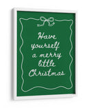 Que tengas una feliz Navidad - Blanco sobre verde - Jolly and Dash | Cuadro decorativo de Canvas Lab