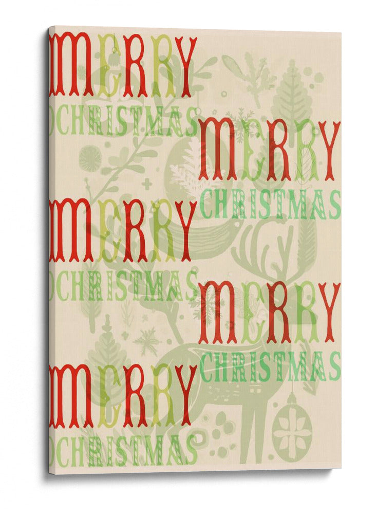 Una Alegre Navidad Tipográfica Escandinava - casa cartissi | Cuadro decorativo de Canvas Lab
