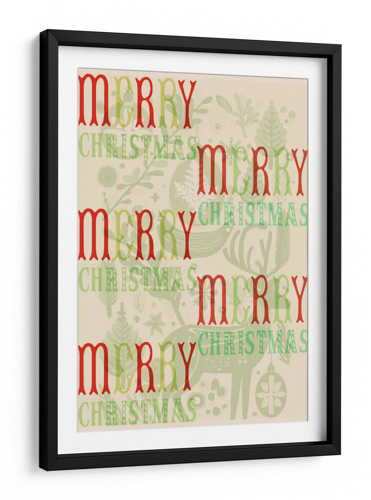 Una Alegre Navidad Tipográfica Escandinava - casa cartissi | Cuadro decorativo de Canvas Lab