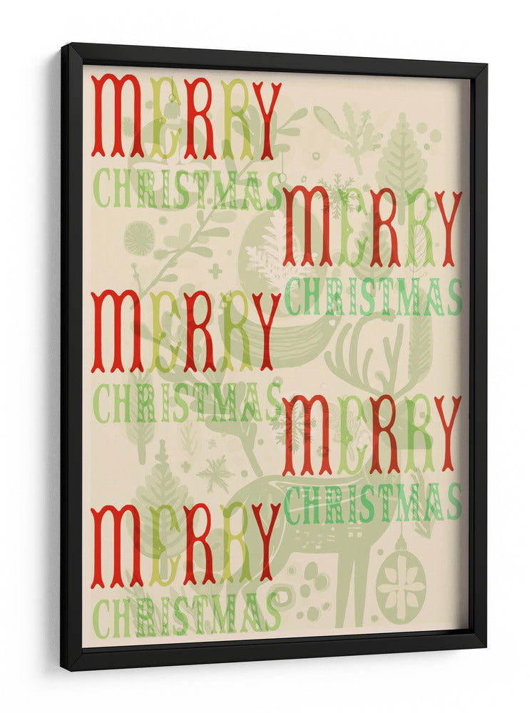 Una Alegre Navidad Tipográfica Escandinava - casa cartissi | Cuadro decorativo de Canvas Lab