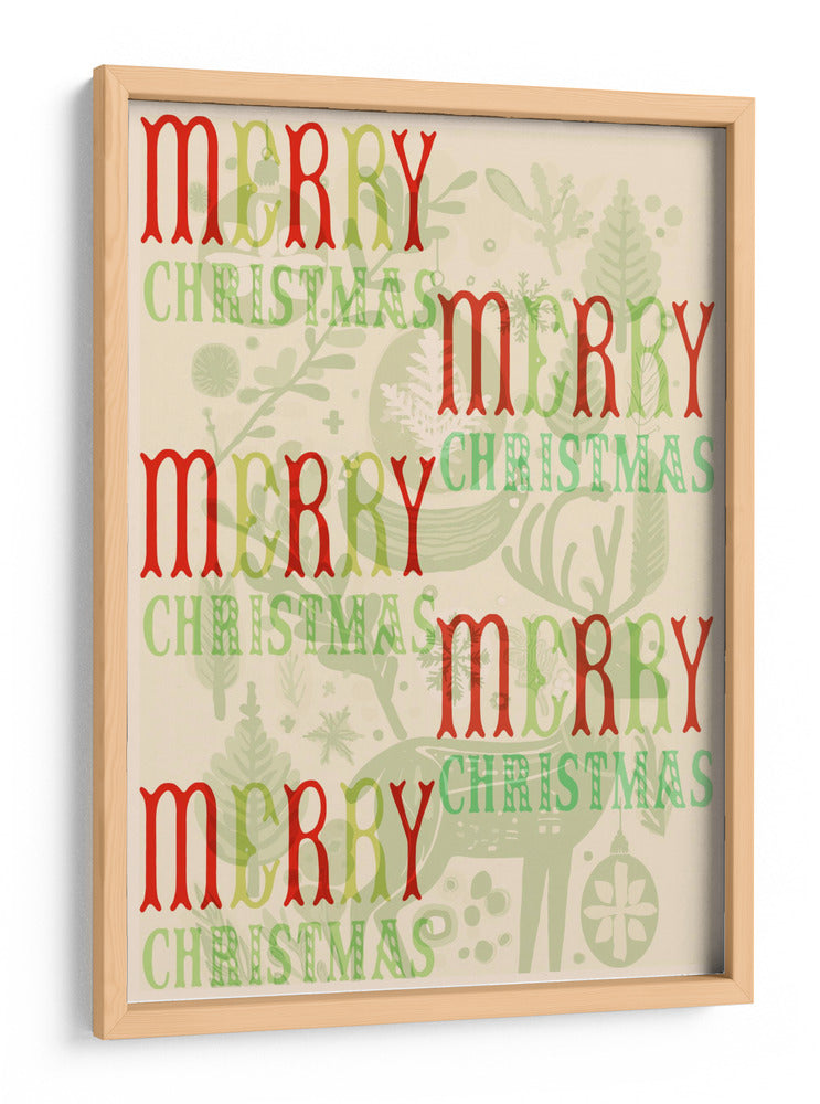 Una Alegre Navidad Tipográfica Escandinava - casa cartissi | Cuadro decorativo de Canvas Lab