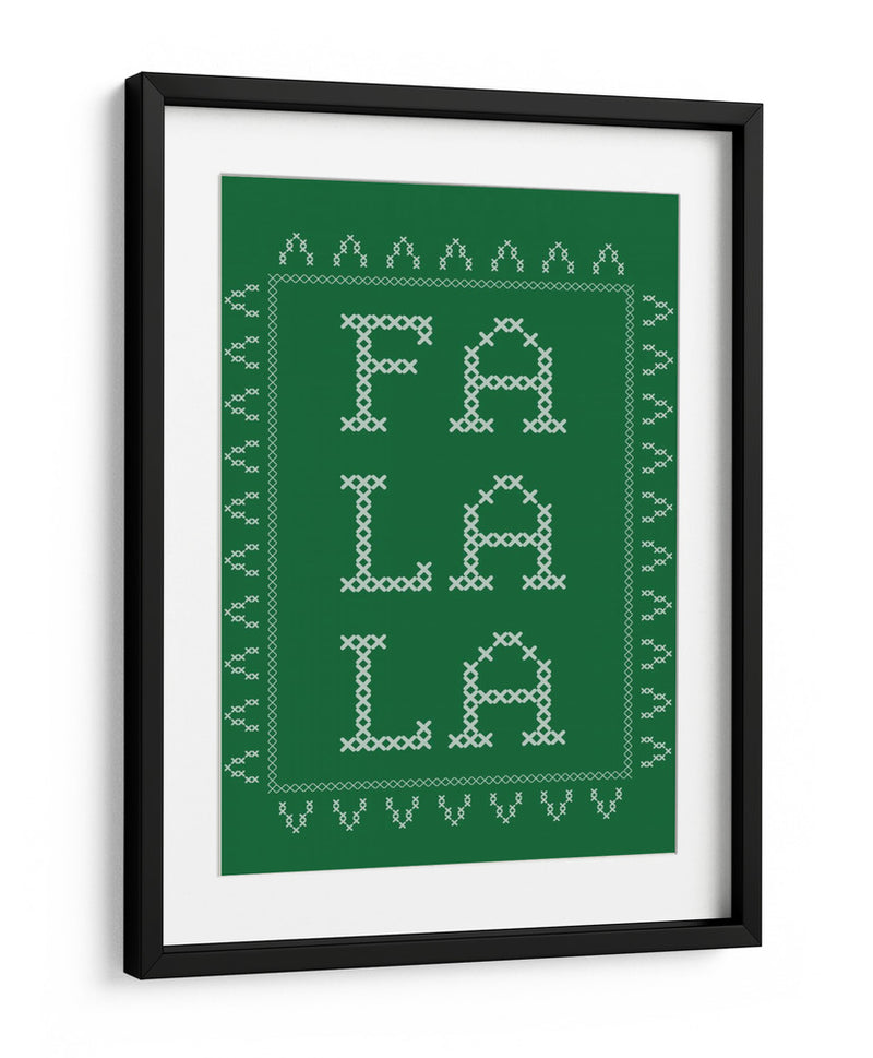 Fa La La - Punto de cruz - Verde - Jolly and Dash | Cuadro decorativo de Canvas Lab